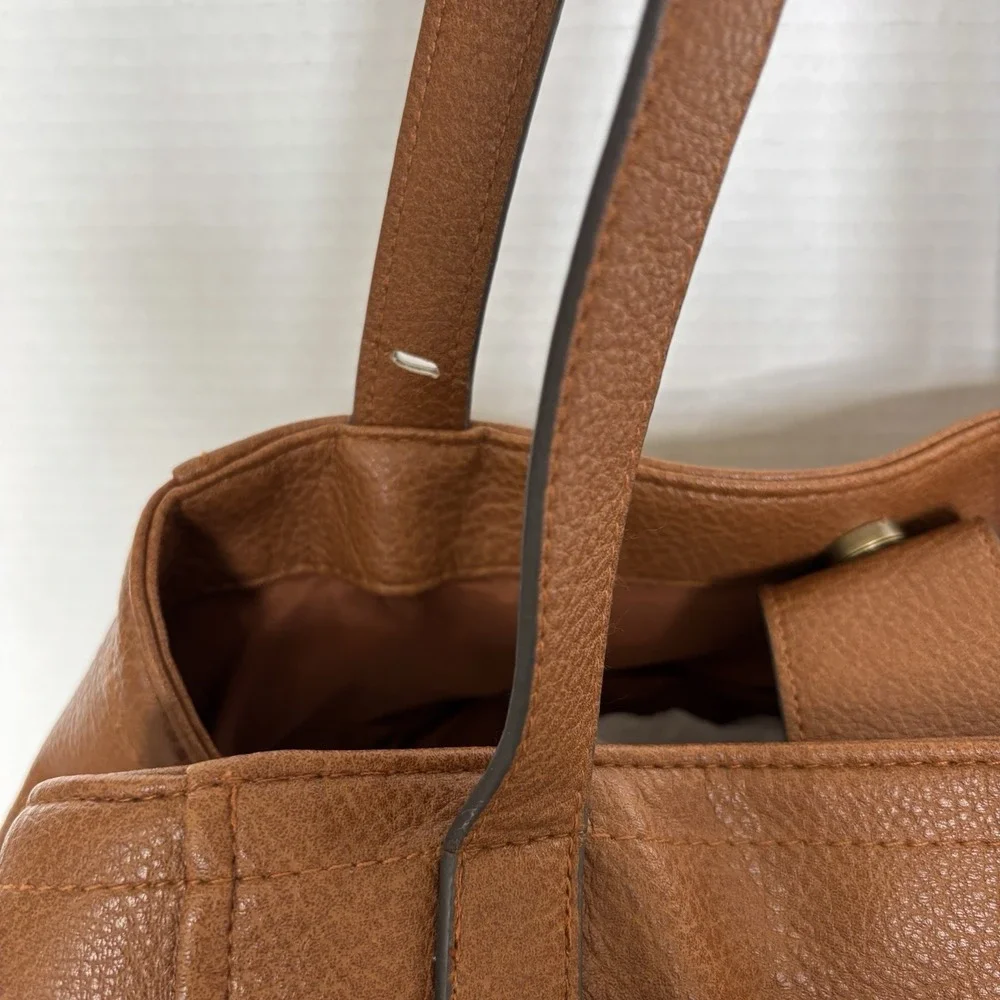 Pioneer Woman Large Faux Leather‎ Shoulder Bag Purse -Missing Crossbody Strap